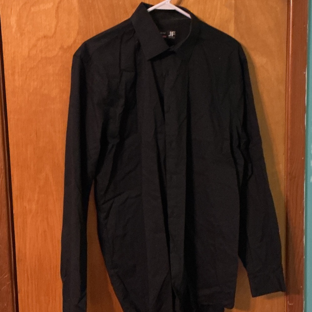 JF J.Ferrar Stretch Slim Black Shirt